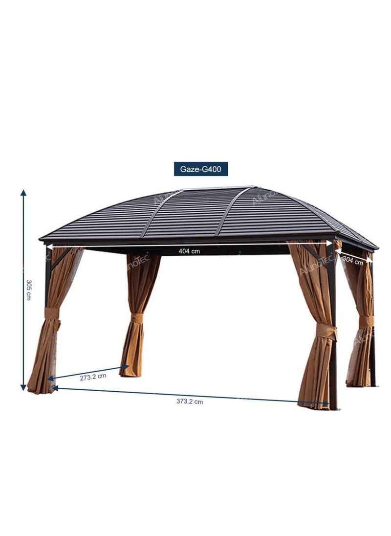 Wooden Twist - Wooden Twist Cupola Roof Aluminum Dome Pergola Gazebo - 3x4 Meter Outdoor Garden Retreat - Image 1