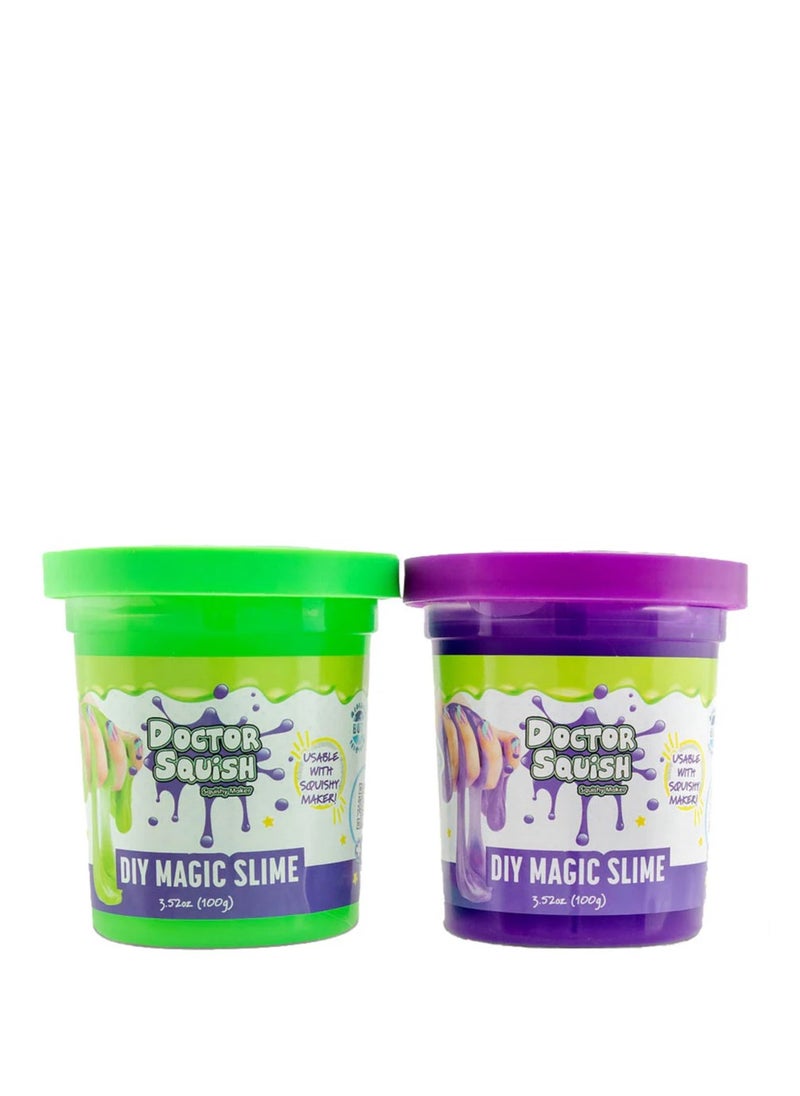 Doctor Squish - Magic Slime Double Set Green  Purple 240gm  - Image 2