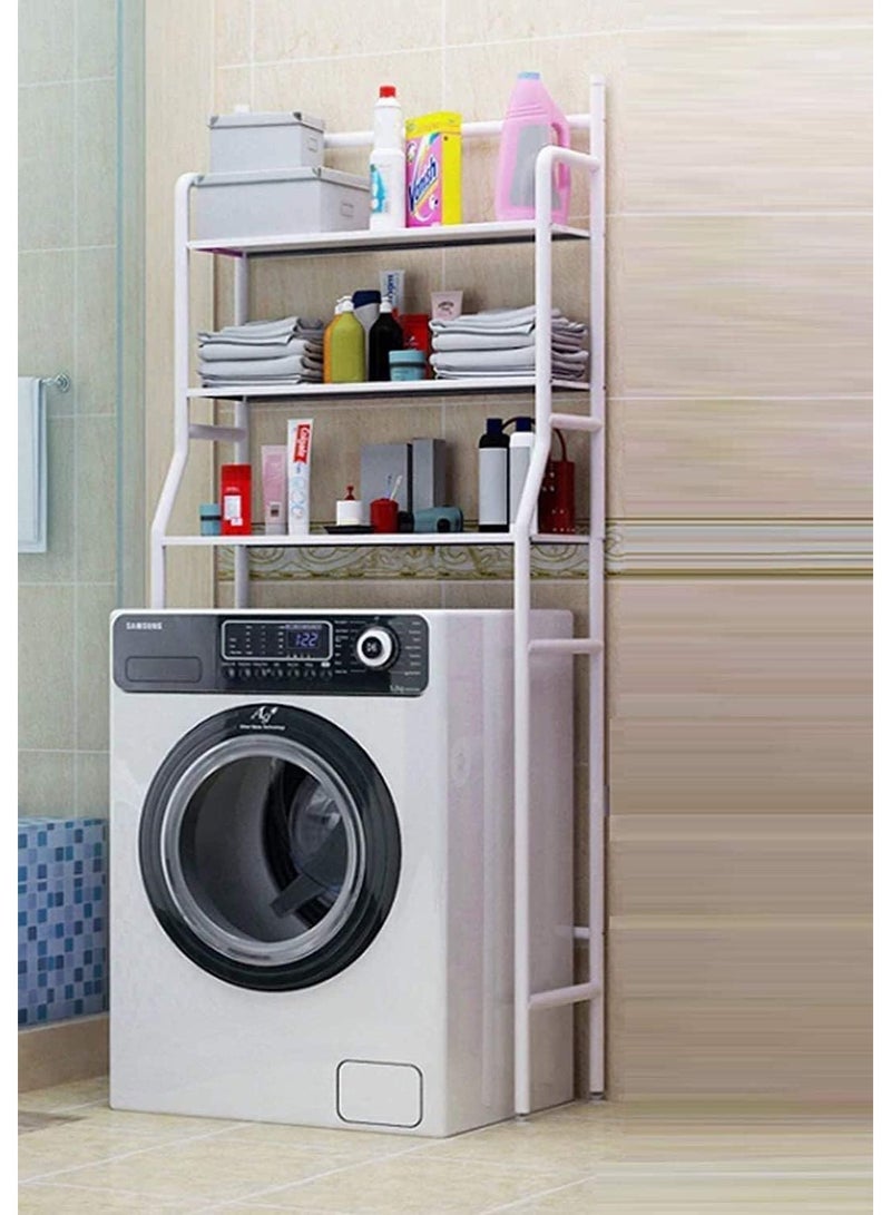 3 Tier Metal Storage Space Saver Over Washing Machine Sturdy Floor Rack Organizer Laundry Room Bathroom Sink Organizer Practical Versatile - Image 1
