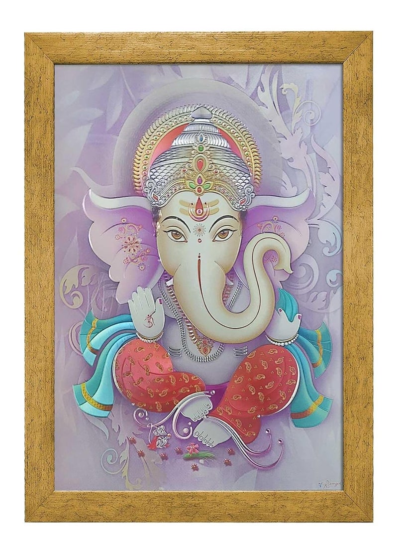 ArtX Lord Ganesha Photo Frame Multicolor 10X14 in Set of 1 - Image 1