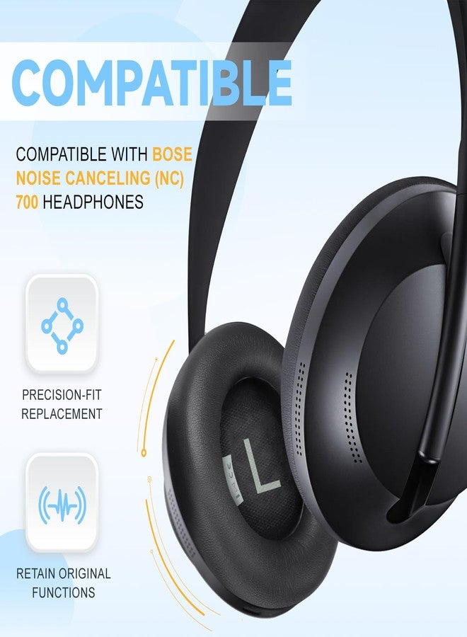 PhantAccy Replacement Ear-Pads Cushions for Bose NC-700 Noise Canceling Headphones, Ear-Muff Ear-Cup with Soft Leather and Comfort Memory Foam, Added Thickness (Black) - Image 4