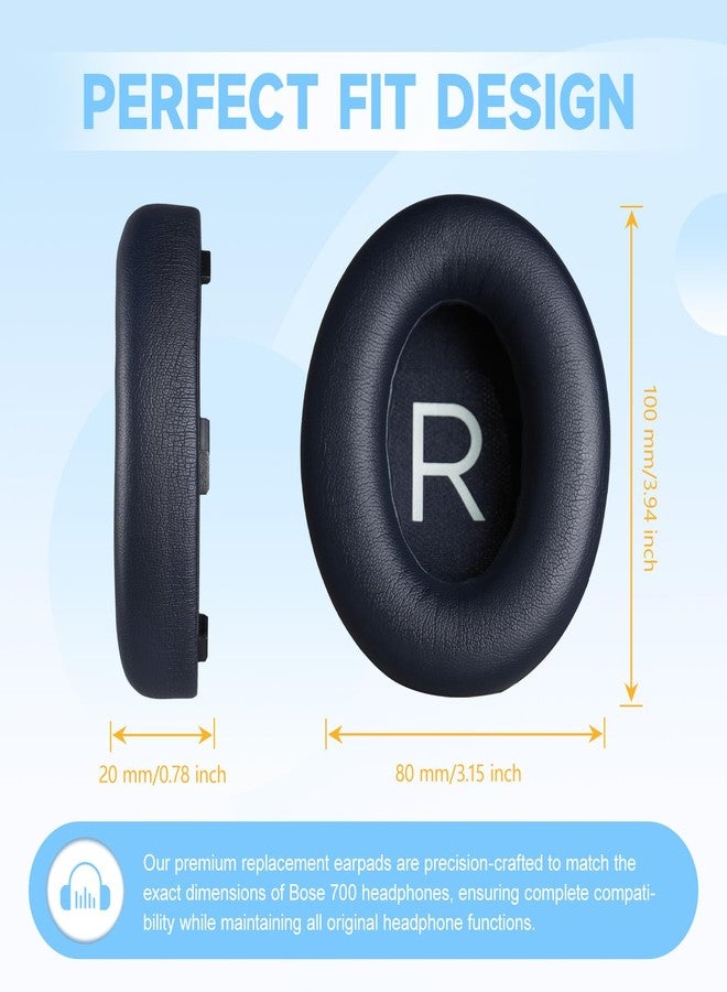 PhantAccy Replacement Ear-Pads Cushions for Bose NC-700 Noise Canceling Headphones, Ear-Muff Ear-Cup with Soft Leather and Comfort Memory Foam, Added Thickness (Black) - Image 2