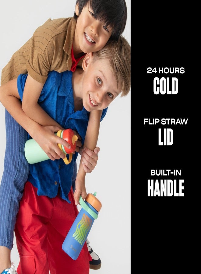 سويل كوب سفر للأطفال من الفولاذ المقاوم للصدأ من S'well، مزود بغطاء قابل للطي مع ماصة، سعة 16 أونصة، لون أخضر ربيعي، حاويات معزولة بتفريغ الهواء ثلاثية الطبقات تحافظ على برودة المشروبات لمدة 24 ساعة، خالٍ من مادة BPA، سهل الحمل أثناء التنقل - Image 2