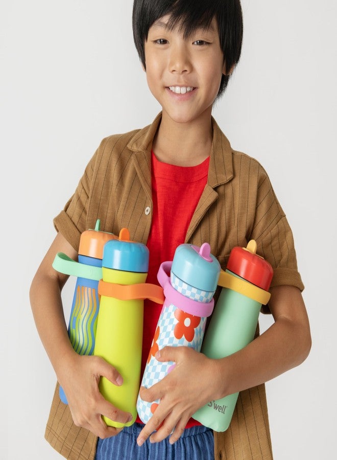سويل كوب سفر للأطفال من الفولاذ المقاوم للصدأ من S'well، مزود بغطاء قابل للطي مع ماصة، سعة 16 أونصة، لون أخضر ربيعي، حاويات معزولة بتفريغ الهواء ثلاثية الطبقات تحافظ على برودة المشروبات لمدة 24 ساعة، خالٍ من مادة BPA، سهل الحمل أثناء التنقل - Image 5