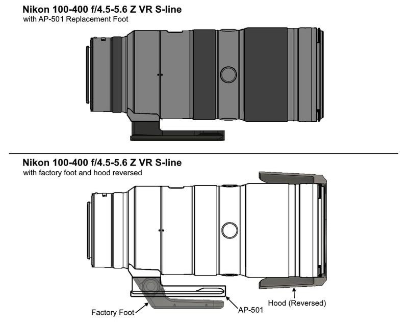 Wimberley AP-501 Replacement Lens Foot for Nikon Z S-line 70-200 f2.8, 100-400 f4.5-5.6, 400 f4.5 - Arca-Swiss Style - Made in USA - Image 4