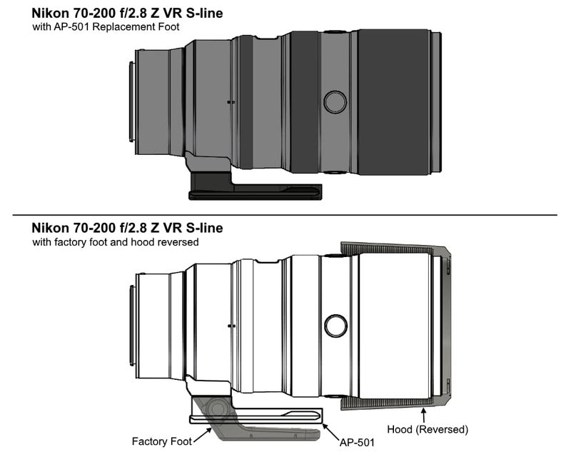 Wimberley AP-501 Replacement Lens Foot for Nikon Z S-line 70-200 f2.8, 100-400 f4.5-5.6, 400 f4.5 - Arca-Swiss Style - Made in USA - Image 3