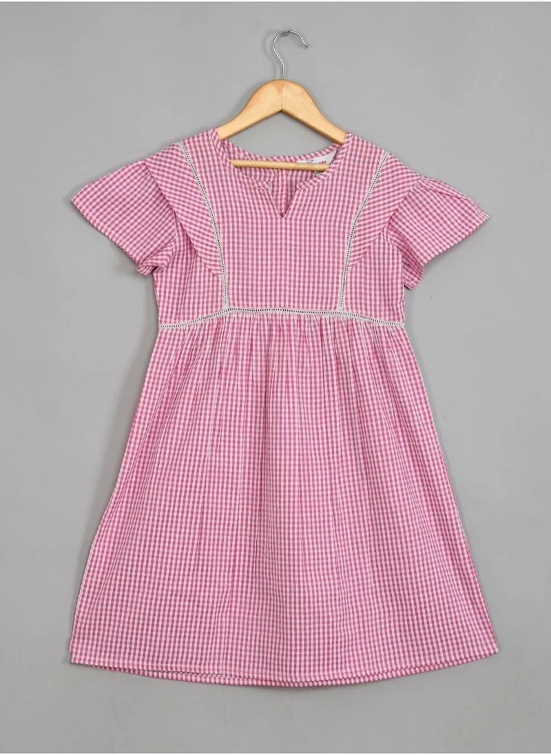 babyqlo Seersucker check pattern short dress perfect for summers