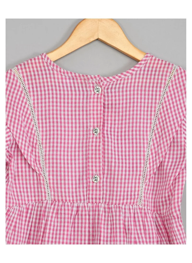 babyqlo Seersucker check pattern short dress perfect for summers