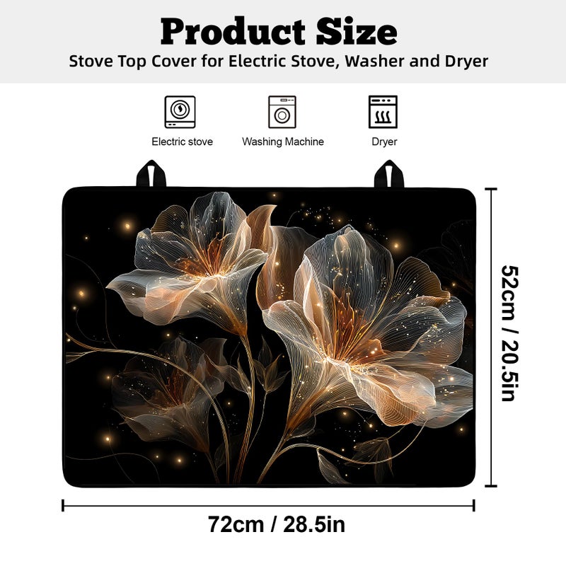 AOHMPT Multi-Design Stove Top Cover for Glass/Electric Stoves - 3-in-1 Heat-Resistant Protector Mat,Christmas Theme Non-Slip Drying Rack 28"x20" - Image 2