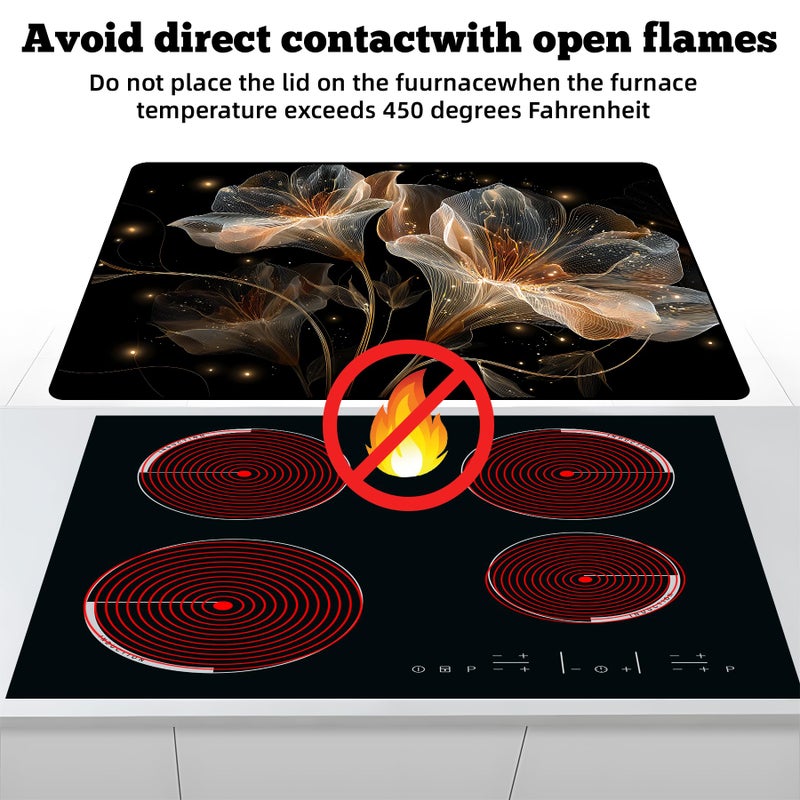 AOHMPT Multi-Design Stove Top Cover for Glass/Electric Stoves - 3-in-1 Heat-Resistant Protector Mat,Christmas Theme Non-Slip Drying Rack 28"x20" - Image 3