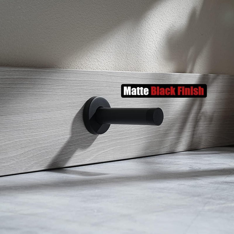 2 Pack Matte Black Door Stoppers Heavy Duty Stainless Steel Floor Wall Protectors - Image 3