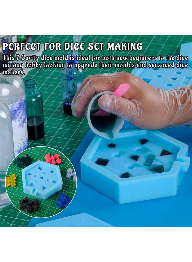 CZYY Dnd Dice Mold Silicone 7 Standard Polyhedral Sharp Edge Dice Slab Mould For D&D, Tabletop Rpg - Image 2