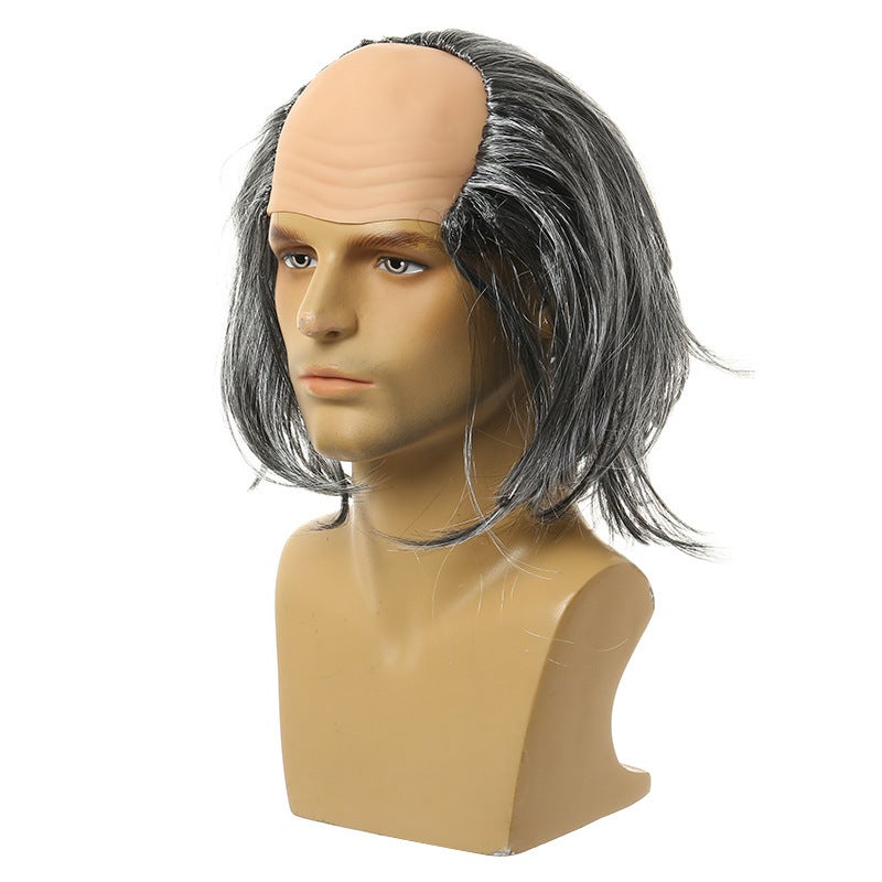 Generic Halloween Kids Grandpa Cosplay Wig Vest Beard Gray scalp wig