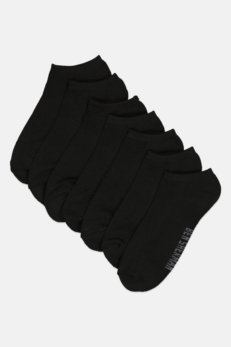 Ben Sherman Men 8 Pairs Brand Logo Ankle Cut Socks, Black  - Image 1