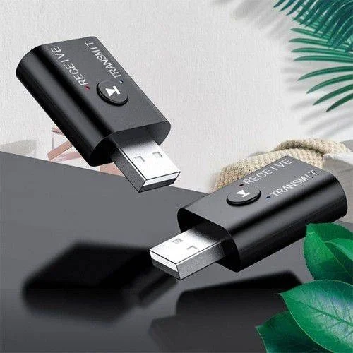 Polhammobile 2in1 Bt 5.0V Audio Transfer Adapter with Aux Input Compatible with Fm Transmitter, Tv, Computer and Radio