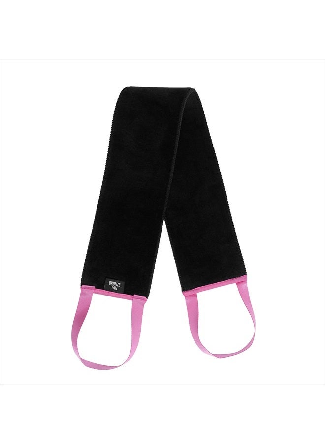 Existing Beauty Bronze Tan Self Tanner Back Applicator - Tanning Mitt For Sunless Tanning Mousse or Lotion - Tan your Back Quickly and Easily - Self Tanning Back Applicator - Black with Pink Handles - Image 1