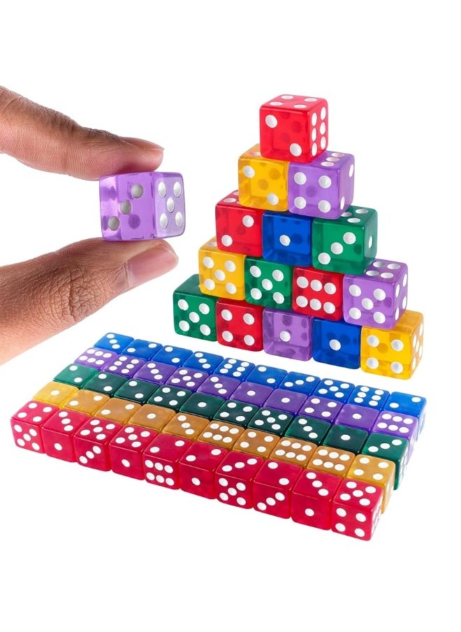 Super Z Outlet Super Z Outlet Assorted Translucent Colorful Dice for Board Games, Activity, Party Favors, DIY Toy Gifts (50 Pack)  - Image 4