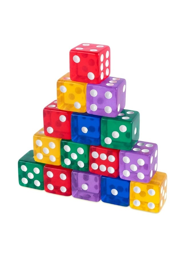 Super Z Outlet Super Z Outlet Assorted Translucent Colorful Dice for Board Games, Activity, Party Favors, DIY Toy Gifts (50 Pack)  - Image 5