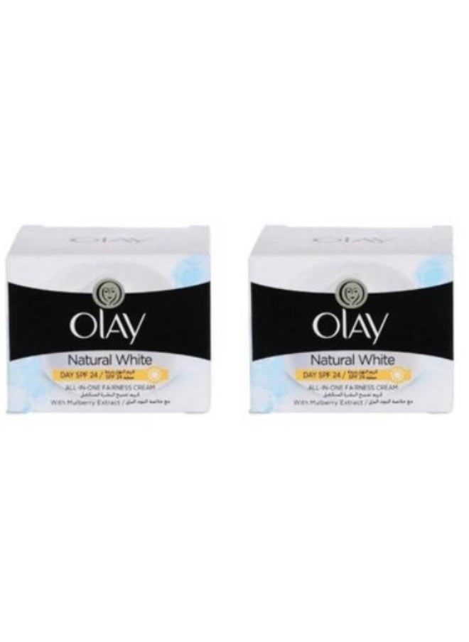 Olay 2 pieces natural white cream 50 ml all in 1 DAY  - Image 1