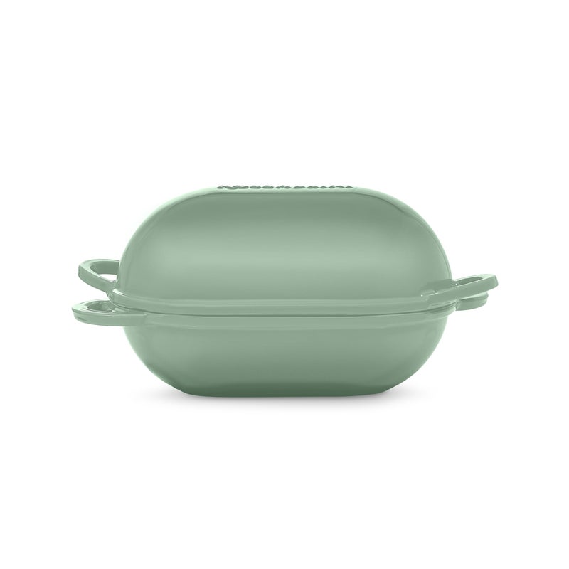 ROSSALLINI Signature Enameled Cast Iron Sourdough Bread Oven | Non-Stick with Tight Fitting Lid for Perfect Baking and Bread Making | 2QT Oval Oven With Lid [Sage Green] - Image 2