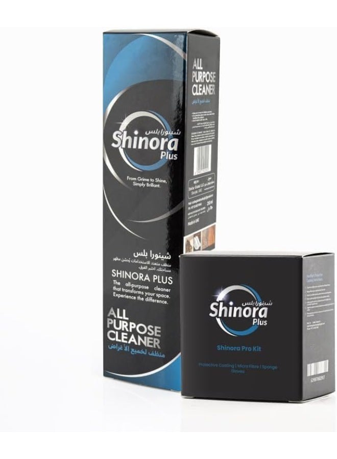 Shinora Plus Pro kit, All Purpose Cleaner, Multi-Surface Spray for Car Interior, Yellow Headlight - Image 1