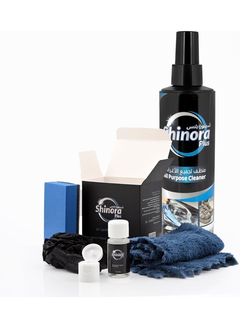 Shinora Plus Pro kit, All Purpose Cleaner, Multi-Surface Spray for Car Interior, Yellow Headlight - Image 2