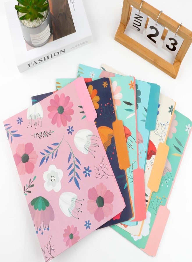 YesBes 24 Pack Decorative File Folders, 1/3 Cut Tab Floral Colored Folders Letter Size 8.8 x 11.6 Inch, Assorted 6 Styles Filing Folder for Office School Business - Image 2