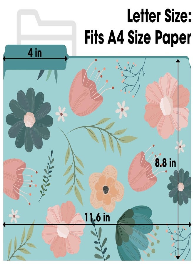 YesBes 24 Pack Decorative File Folders, 1/3 Cut Tab Floral Colored Folders Letter Size 8.8 x 11.6 Inch, Assorted 6 Styles Filing Folder for Office School Business - Image 3