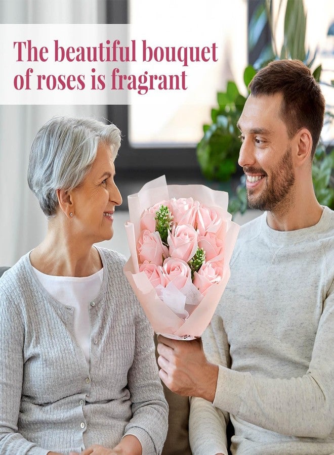 يو نيو باقة زهور YouNuo 9 Forever Flowers Eternal Roses، هدية مثالية، باقات زهور اصطناعية، هدايا عيد ميلاد للنساء، الصديقات، الأمهات، عيد الحب، عيد الأم، للزوجة، باللون الوردي - Image 3