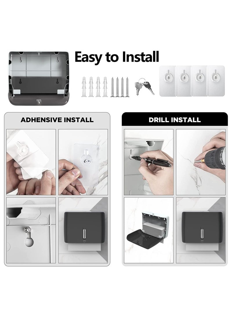 Wall Mounted Commercial Paper Towel Dispenser with Key Lock Compact Dustproof Design Ideal for Home Kitchen Office and Bathroom - Image 2