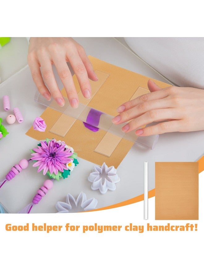 Tessco 0.06 0.08 0.1, 12 Pcs Rolling Pin Guide Sticks Set For Clay Earrings, Polymer Clay Tools Including 6 Clay Rolling Strips, 1 Rolling Pin, 5 Reusable Non Stick Oven Liners, Acrylic Measuring Strips - Image 5