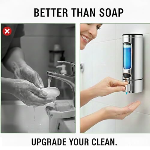 Kitstorack ABS Liquid Soap Dispenser Wall Mounted for Bathroom & Wash Basin | Handwash Bottle Holder, Shampoo & Sanitizer Dispenser for Kitchen, Toilet & Shower Use (Chrome) - Image 5