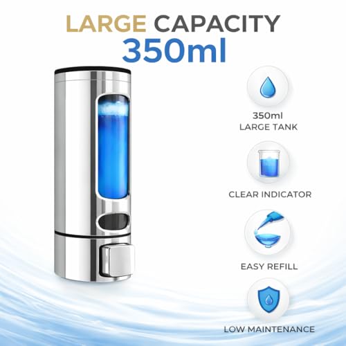 Kitstorack ABS Liquid Soap Dispenser Wall Mounted for Bathroom & Wash Basin | Handwash Bottle Holder, Shampoo & Sanitizer Dispenser for Kitchen, Toilet & Shower Use (Chrome) - Image 3