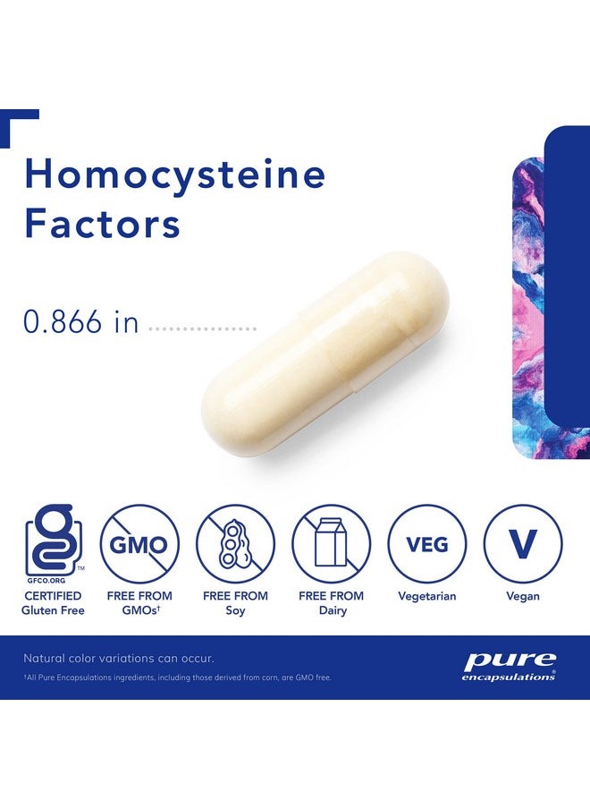 Pure Encapsulations - Homocysteine Factors ; Supplement To Support Normal Homocysteine Levels And Cardiovascular Health* ; 60 Capsules - Image 1