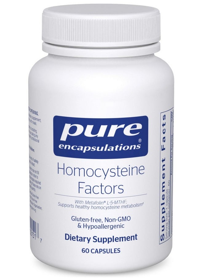 Pure Encapsulations - Homocysteine Factors ; Supplement To Support Normal Homocysteine Levels And Cardiovascular Health* ; 60 Capsules - Image 1