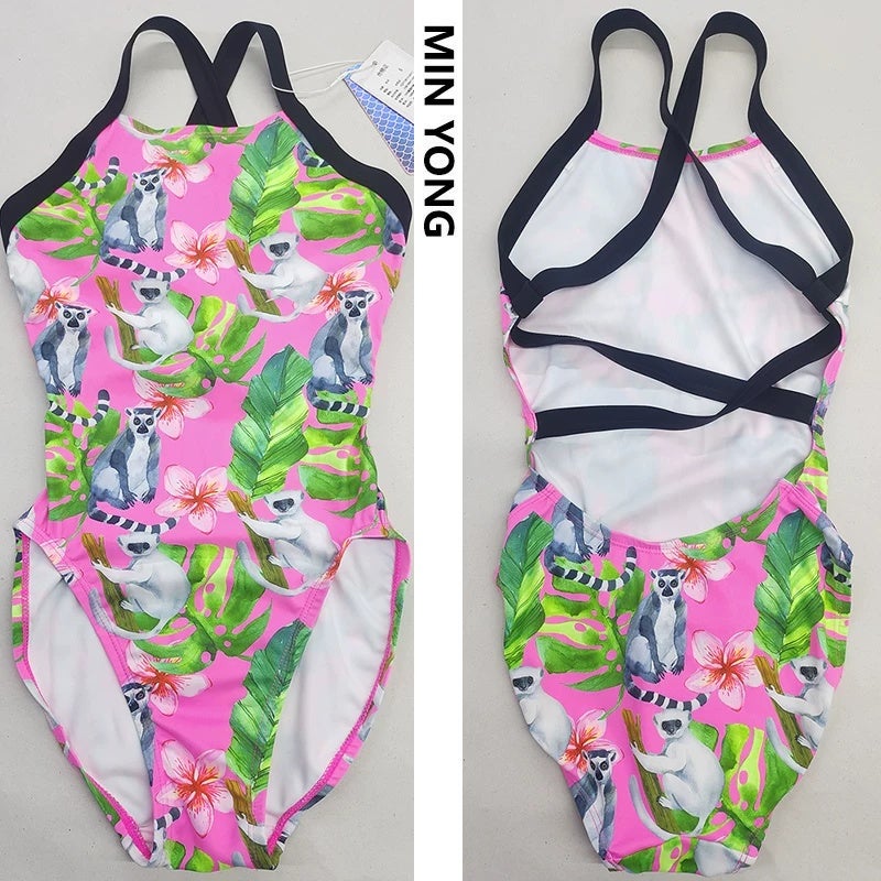 Famous swimming belt shiny crystal fine shoulder strap professional swimsuit triangle one-piece swimsuit racing tight single layer without chest pad - Image 4