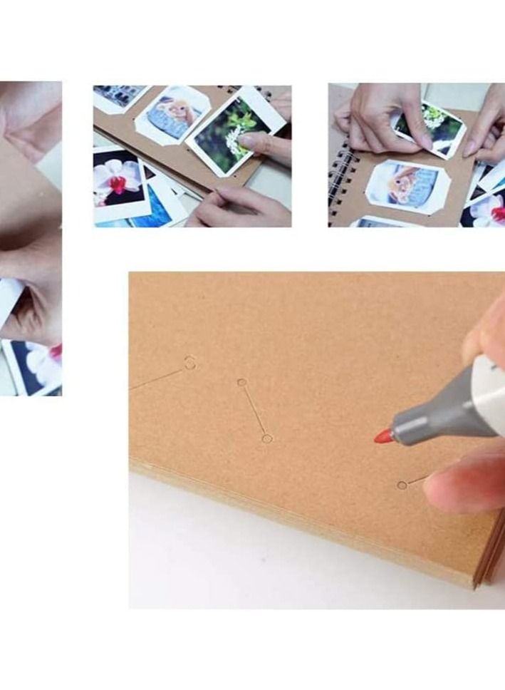 Y&D Photo Album for Instax Mini 60 Pockets Card Holder Picture Fujifilm Films Scrapbook, DIY Vintage Leather Guest Book and Black Page Memory Albums - Crab - Image 3