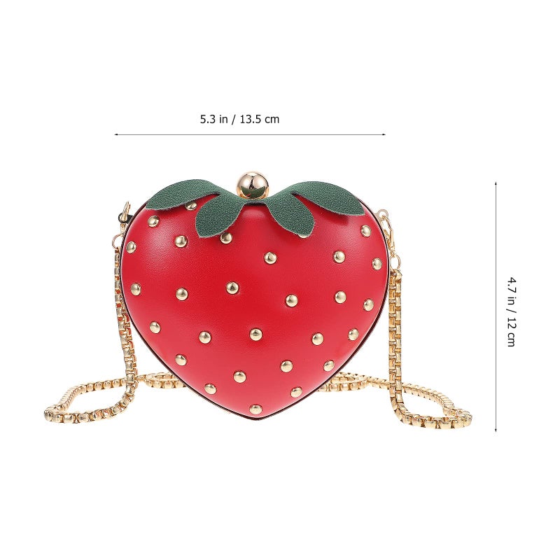 TENDYCOCO Strawberry Purse Crossbody Bag Leather Chain Purse Cute Fruit Shoulder Bag Accessories Kawaii for Lady Women - Image 4