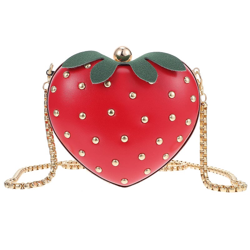 TENDYCOCO Strawberry Purse Crossbody Bag Leather Chain Purse Cute Fruit Shoulder Bag Accessories Kawaii for Lady Women - Image 1