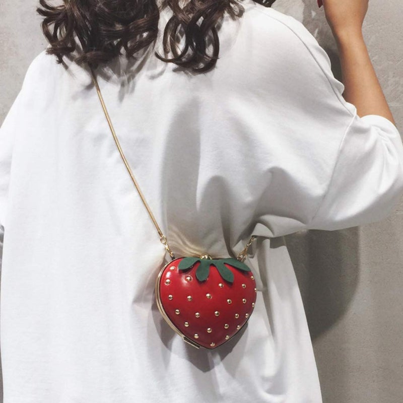 TENDYCOCO Strawberry Purse Crossbody Bag Leather Chain Purse Cute Fruit Shoulder Bag Accessories Kawaii for Lady Women - Image 3