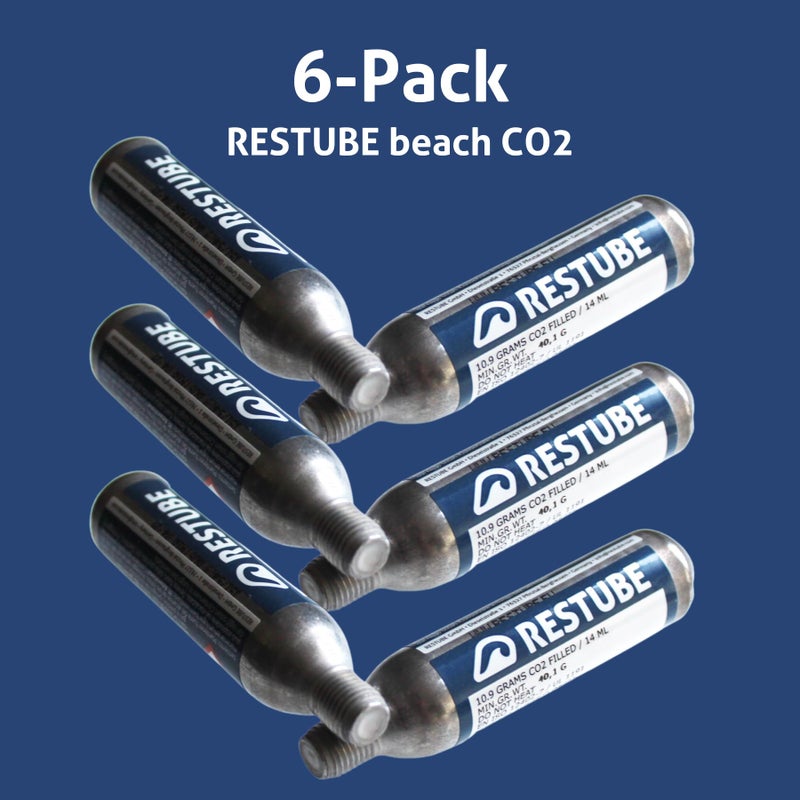 Restube Beach CO2 Replacement Cartridges for One-Pull Inflatable Swim Buoy (Set of 6) â€“ 10.9g Waterproof Marine CO2 Inflators for Swimming Float Buoyancy Aid - Image 2