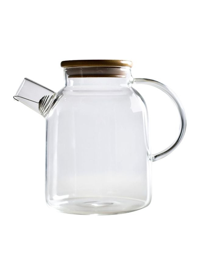إبريق شاي زجاجي بغطاء شفاف 13.5x6.8x18.5سم - Image 1