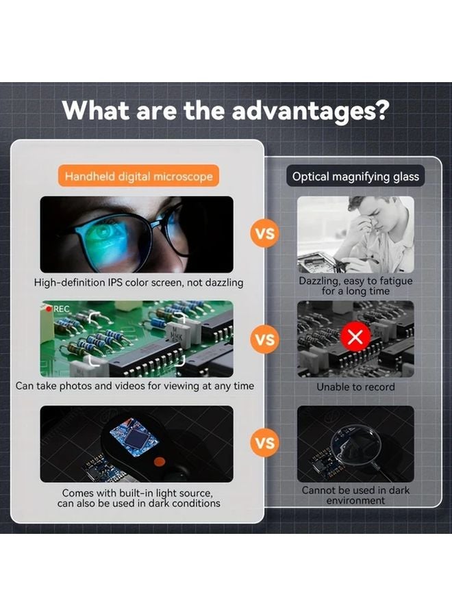 إنسكام ٥٠٠x أسود مجهز محمول باليد مجهر رقمي USB بطارية متوافق مع الكمبيوتر - Image 5