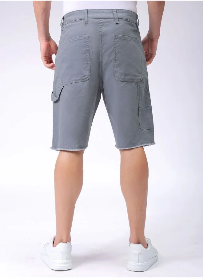 شركة المرآب الهندية Men Relaxed Fit Patched Mid-Rise Carpenter Utility Cargo Shorts