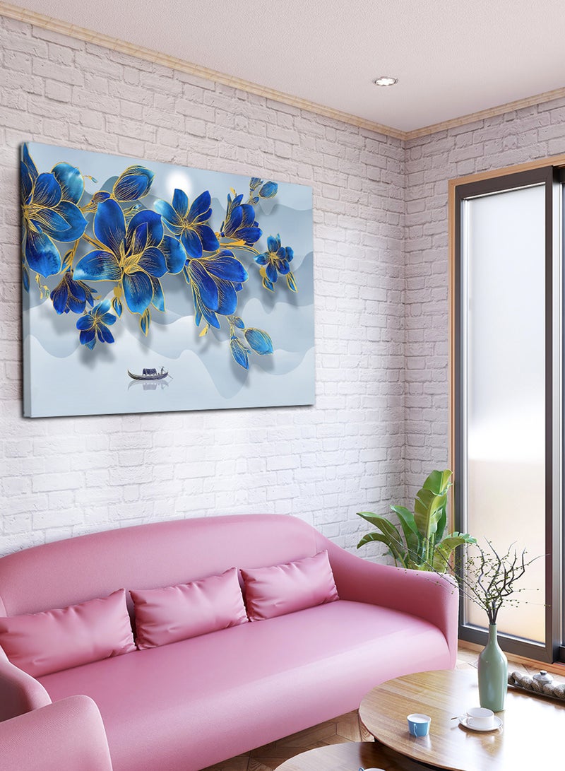 LOWHA Canvas Wall Art Stretched Over Wooden Frame with Night Lillies Painting - Image 2