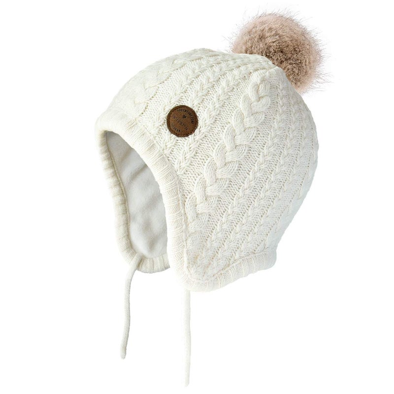 SOMALER Toddler Baby Boys Girls Winter Hat Kids Ear Flap Warm Fleece Lined Knit Beanie Fur Pom Hat - Image 1