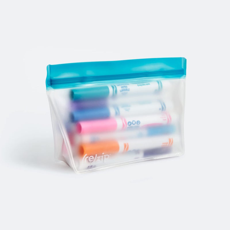 rezip 3-Piece Stand-Up Reusable Bag Bundle | BPA-Free  Food Grade  Leakproof  Freezer and Dishwasher Safe | Quart (1)  2-Cup (1)  Snack (1) | Aqua - Image 2