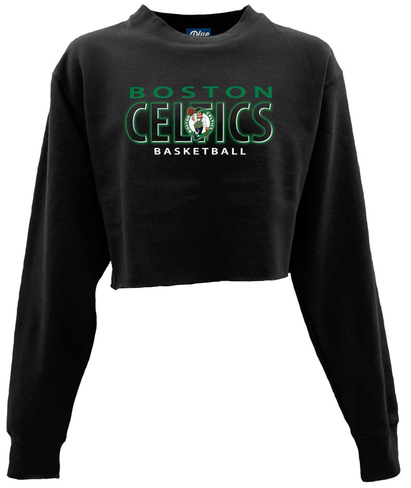 Blue 84 Boston Celtics NBA Officially Licensed Women's Cropped Crewneck Sweatshirt Alternate Color, Large - Image 3
