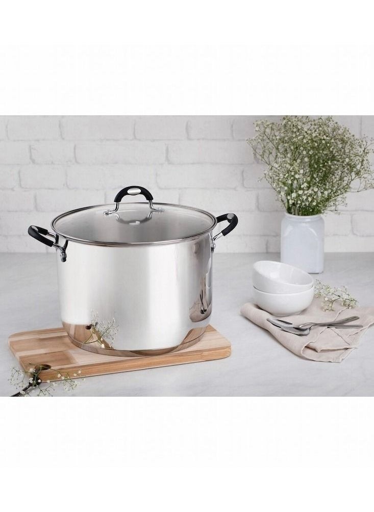 TRAMONTINA - Since 1911,Made in Brazil- Solar Silicon 30cm 15.4L Stainless Steel Stock Pot with Tri-ply Bottom, - Image 1