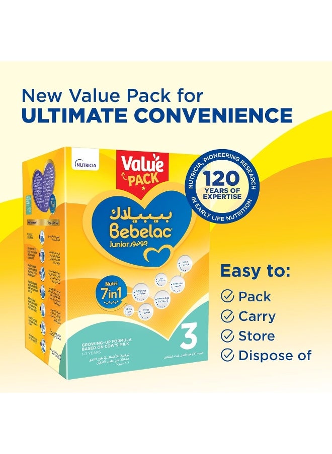 Bebelac - Bebelac 3 Nutri 7in1 Palm Oil Free Stage 3 Growing Up Milk Formula, from 1 to 3 years Value Pack 1200g - Image 1